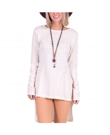 BLUSA MANGA LONGA FENDAS LATERAIS