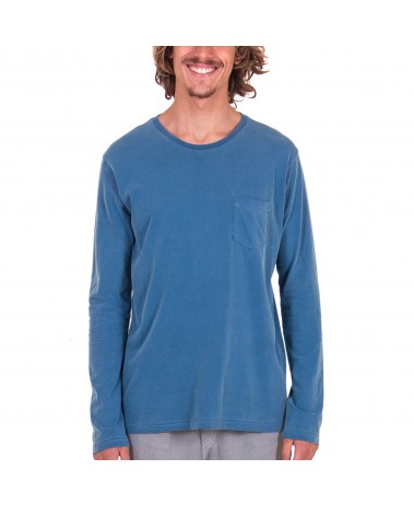 T-SHIRT MANGA LONGA COM BOLSO ESTONADA